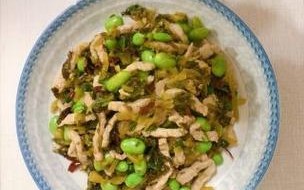 酸菜毛豆炒瘦肉，美味又健康的家常菜