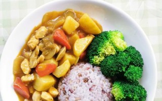 五彩鸡肉饭，五味美食不可错过（以彩色蔬菜点缀的香煎鸡肉饭）