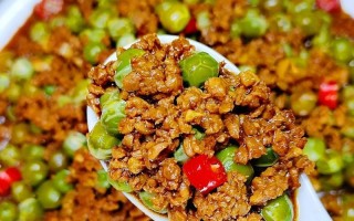 口感丰富，营养丰富，健康美味——这道肉末炒碗豆只需简单几步，就能为你带来美味佳肴。
