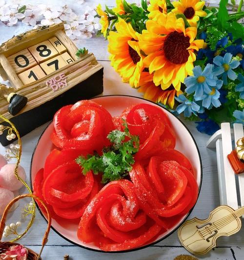 丰富生活，以西红柿皮花朵为主角（用废物变成美食的秘密，西红柿皮花朵）-第3张图片-美味行家