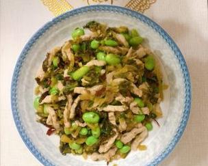 酸菜毛豆炒瘦肉，美味又健康的家常菜-第1张图片-美味行家