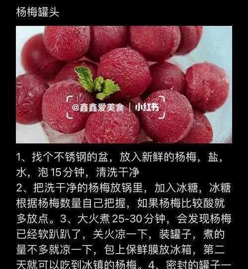自制杨梅罐头的完美做法（如何制作美味可口的杨梅罐头？—教你一步步制作杨梅罐头）-第3张图片-美味行家
