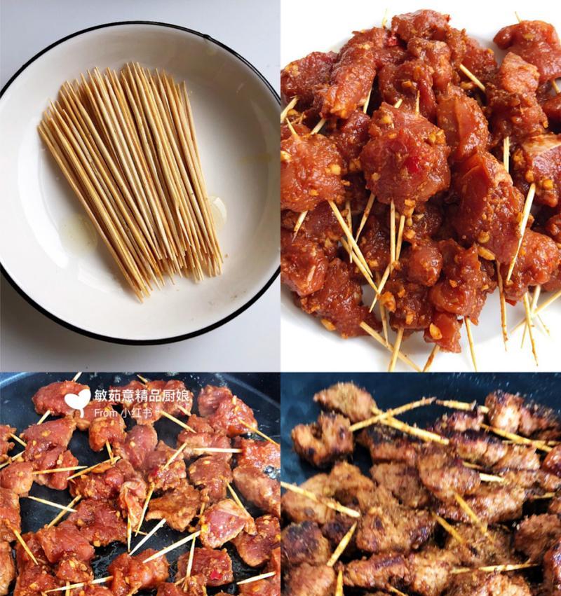 五香孜然牙签肉的制作方法（美味健康，自制小吃，肉质嫩滑，酥脆可口）-第1张图片-美味行家