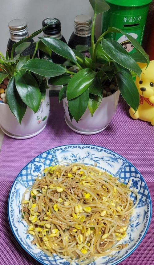 用猪油渣炒出的鲜美黄豆芽（传统家常菜做法，营养美味一起兼备）-第1张图片-美味行家
