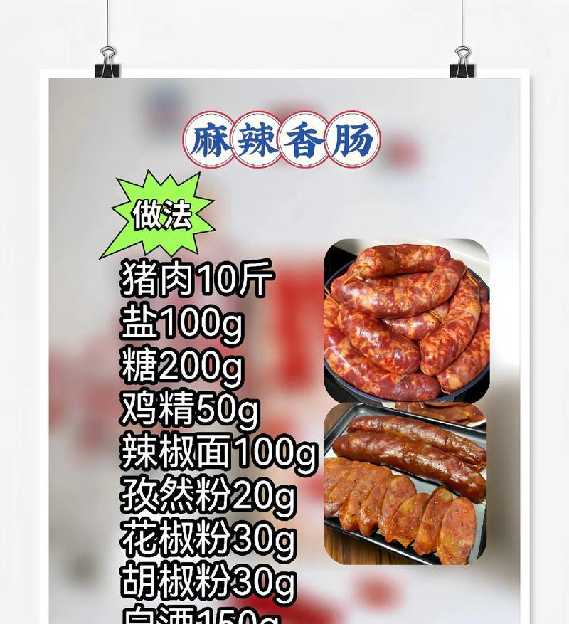 手工自制肉肠做法详解（掌握技巧，制作美味的自制肉肠）-第1张图片-美味行家