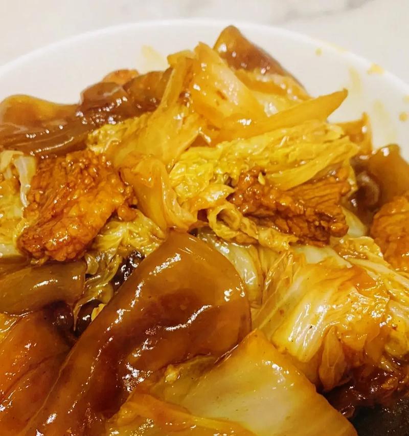 猪皮肉渣炒白菜，美味又营养的佳肴（大快朵颐，家常美食不在话下）-第3张图片-美味行家
