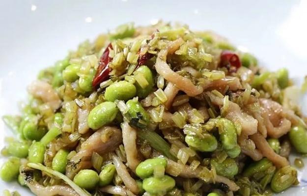 美味抱腌菜炒毛豆（以毛豆为主打，配以酸爽抱腌菜，让你口感倍儿爽）-第2张图片-美味行家