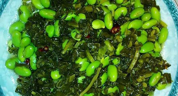 美味抱腌菜炒毛豆（以毛豆为主打，配以酸爽抱腌菜，让你口感倍儿爽）-第3张图片-美味行家