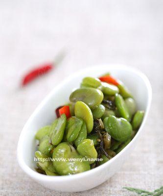 雪菜肉末炒蚕豆，清爽开胃好滋味（家常下饭小炒菜，蚕豆肉末爽口可口）-第3张图片-美味行家